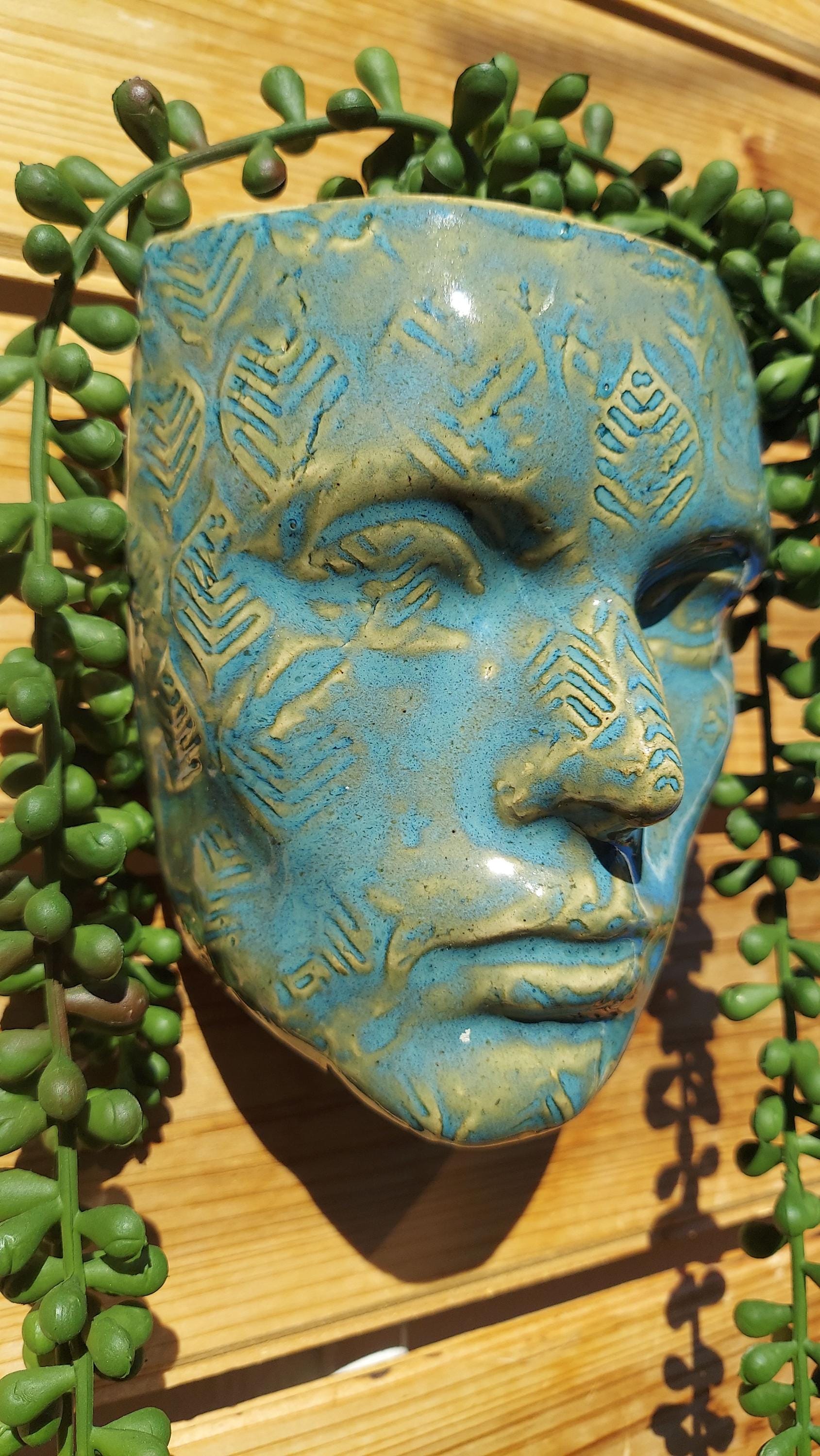 Face Planter, Ceramic Wall Planter,  Unique Plant Gift, Handmade Pottery, One-of-a-Kind
