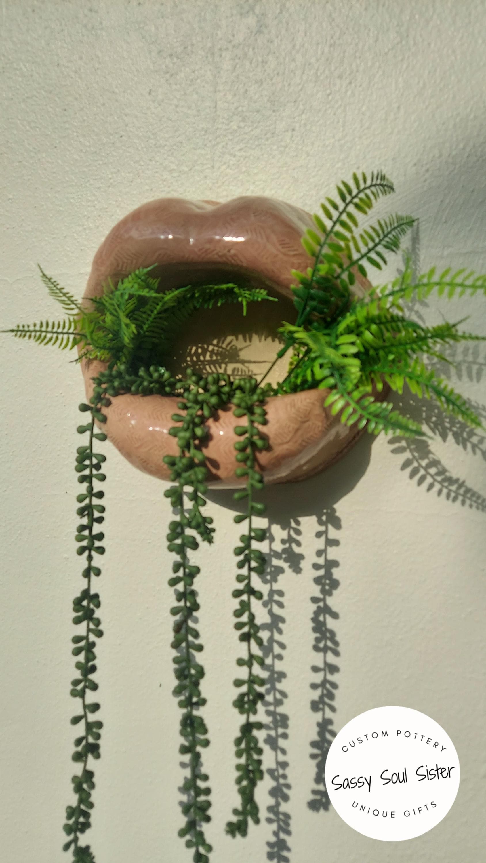 Lips Planter, Lips Pot with Drainage, Gift for Succulent and Plant Lover, Boho Home Decor